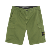 Stone Island L1204 Stretch Broken Twill Garment Dyed Old Effect Bermuda Shorts Olive Green - 22SS