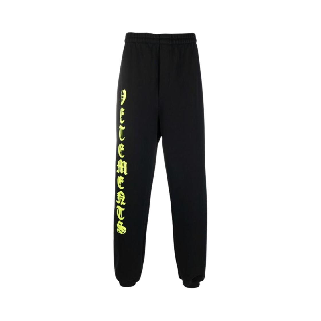 UA52PA270Y Vetements Anarchy Logo Sweatpants Black Neon Yellow