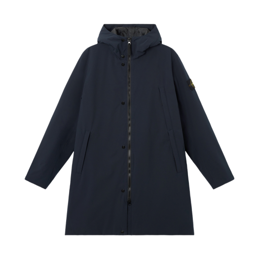 Stone Island 7100001 Soft Shell-R E.Dye Technology Recycled Polyester Primaloft Insulation Wind and Water Resistant Parka with Padding Navy Blue - 25SS