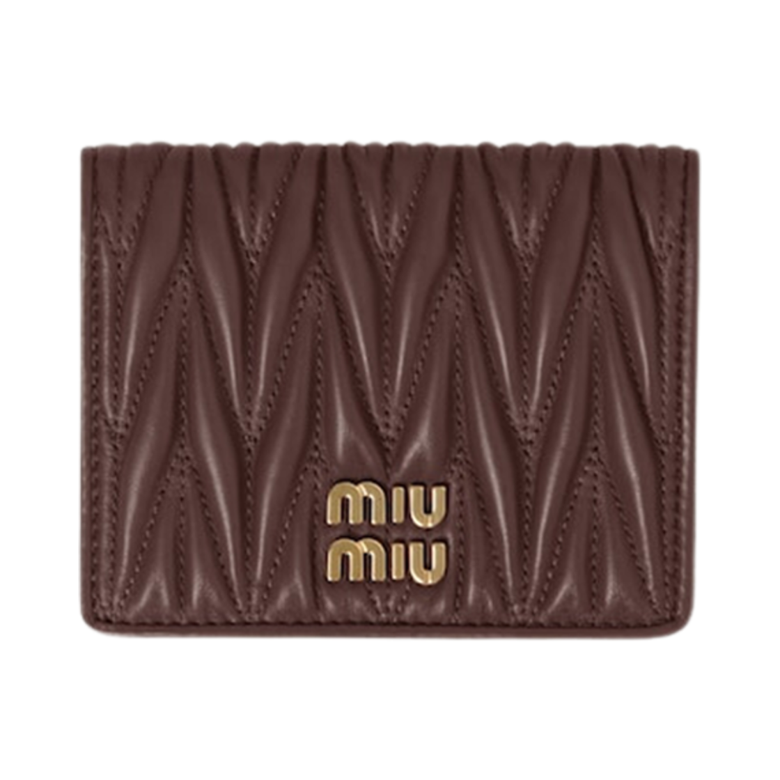미우 미우 스몰 마테라쎄 나파 레더 반지갑 브라이어우드(Miu Miu Small Matelasse Nappa Leather Wallet Briarwood)