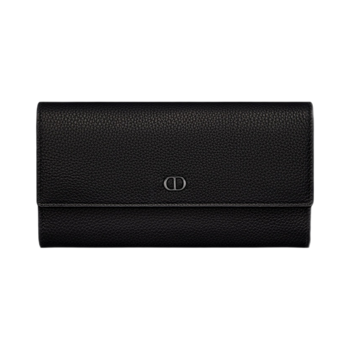 디올 롱 플랩 지갑 블랙 그레인드 카프스킨 CD 아이콘 시그니쳐(Dior Long Flap Wallet Black Grained Calfskin CD Icon Signature) - 1