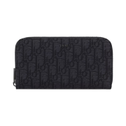Dior Zipped Long Wallet Black Dior Oblique Jacquard