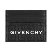 Givenchy Card Holder in 4G Coated Canvas and Leather Black