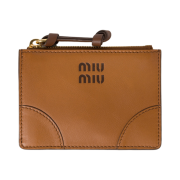 Miu Miu Leather Card Holder Cognac Palisander