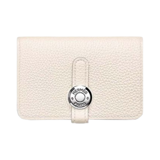 Hermes Dogon Card Holder Togo & Palladium Craie
