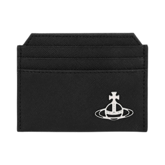 5403000BU-S0021/L001N-N401 Vivienne Westwood Saffiano Slim Card Holder Black