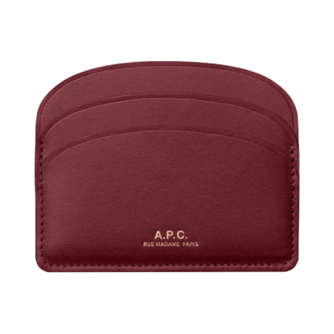 PXAWV-F63270-GAE A.P.C. Demi-Lune Card Holder Burgundy