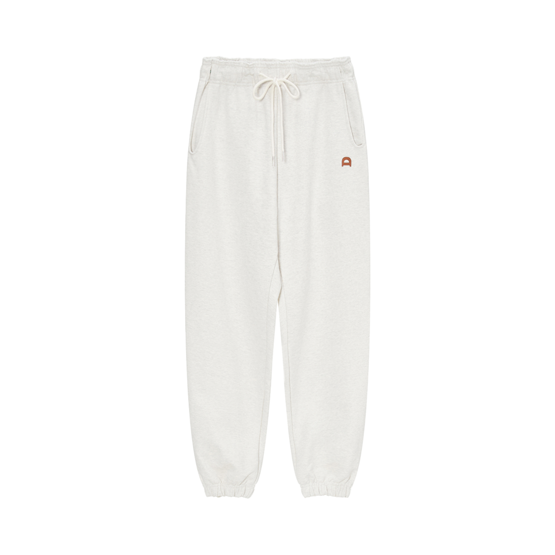 던스트 유니섹스 레더 로고 스웨트 팬츠 오트밀 멜란지(Dunst Unisex Leather Logo Sweat Pants Oatmeal Melange)