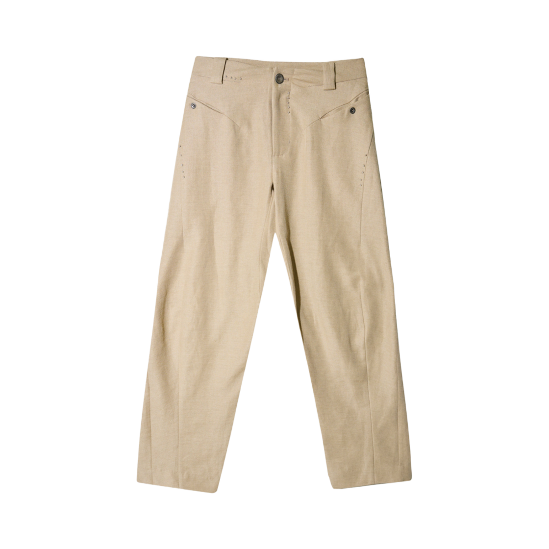 혜인 서 벤트 트라우저 w/ 실버 버튼 베이지(Hyein Seo Bent Trouser w/ Silver Button Beige)