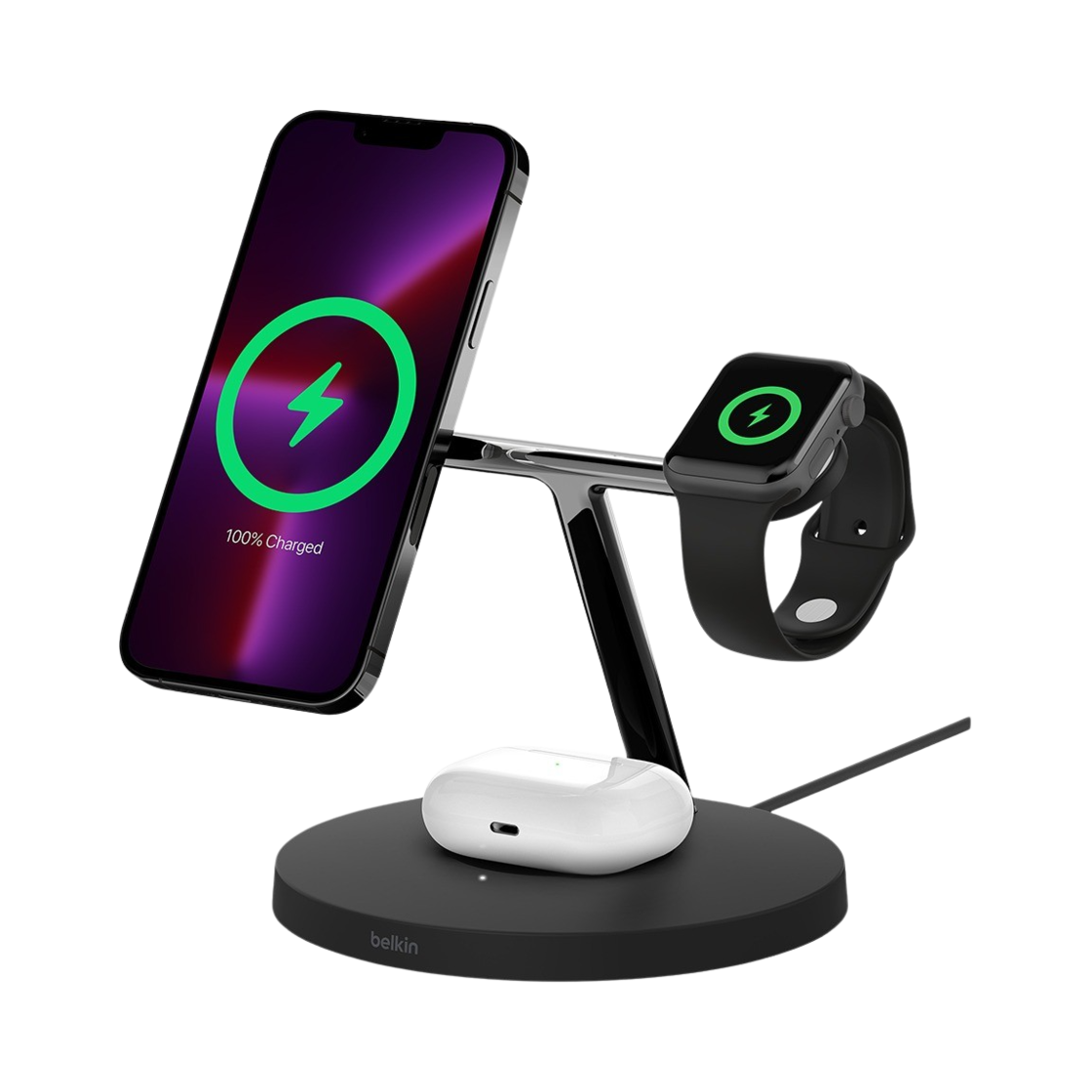 벨킨 3in1 맥세이프 15W 무선 충전 스탠드 WIZ017kr 블랙