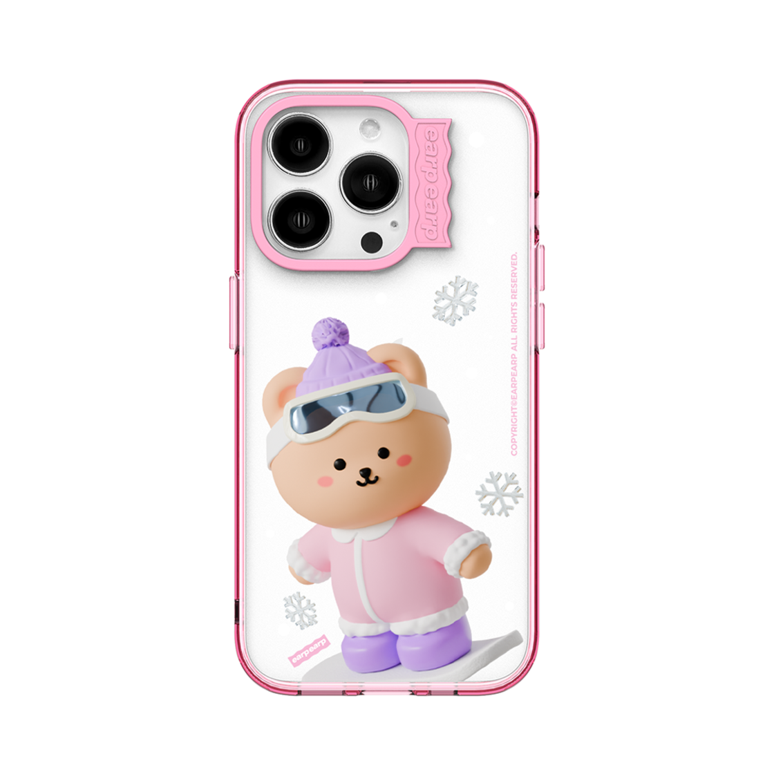 E2411_0531 earpearp Snowboarder Covy Pink Wave Label Case