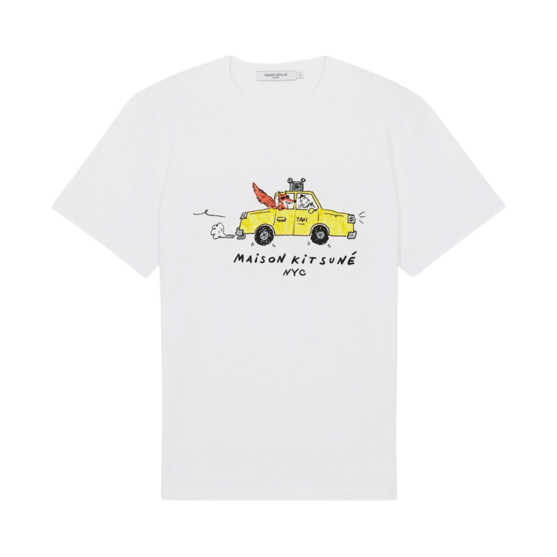 IU00101KJ0008-P100 Maison Kitsune Oly Taxi Fox Classic T-Shirt White