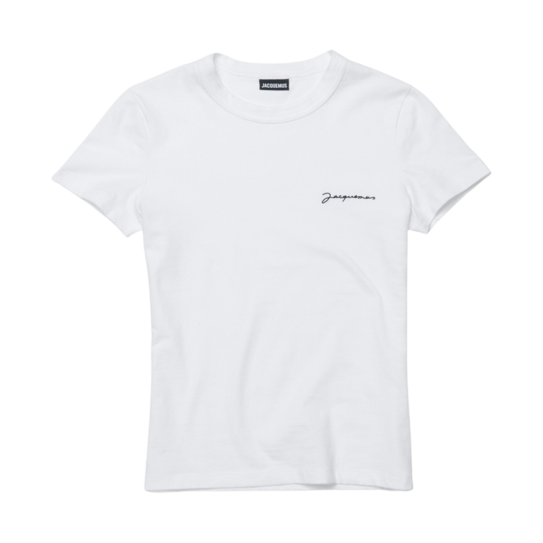 (W) 자크뮈스 르 티셔츠 브로데 자수 로고 티셔츠 화이트((W) Jacquemus Le T-Shirt Brode Embroidered Logo T-Shirt White) - 1