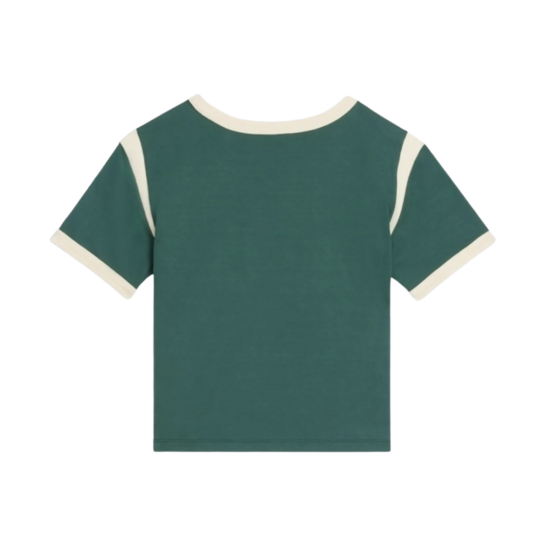 (W) 셀린느 코튼 저지 16 박시 티셔츠 보틀 그린 화이트((W) Celine 16 Boxy T-Shirt in Cotton Jersey Bottle Green White) - 2