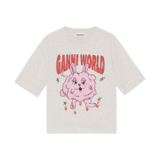 (W) Ganni Bunny T-Shirt Grey Melange Nature