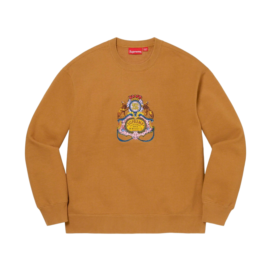 슈프림 크레스트 크루넥 다크 머스타드 - 23SS(Supreme Crest Crewneck Dark Mustard - 23SS) - 1