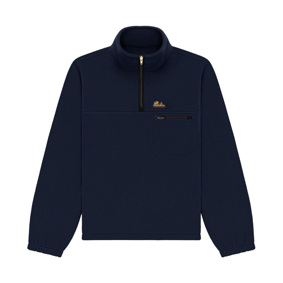 에메 레온 도르 유니스피어 쿼터 집 플리스 풀오버 네이비 블레이저(Aime Leon Dore Unisphere Quarter Zip Fleece Pullover Navy Blazer)