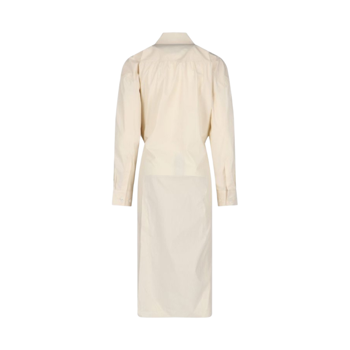 (W) 르메르 코튼 포플린 스트레이트 칼라 트위스티드 드레스 크림((W) Lemaire Cotton Poplin Straight Collar Twisted Dress Cream) - 2