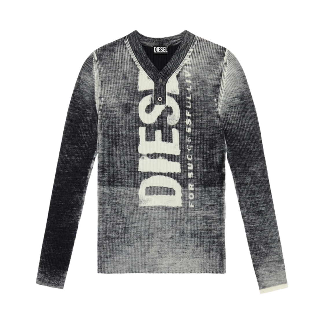 A067350CGBU-9XX Diesel K-Atullus Printed Wool Jumper with Logo Black