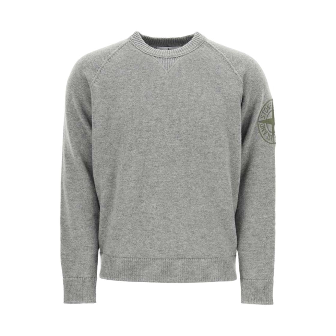 7515514B7-V0061 Stone Island 514B7 Geelong Wool Embroidery Crewneck Knit Light Grey - 21FW