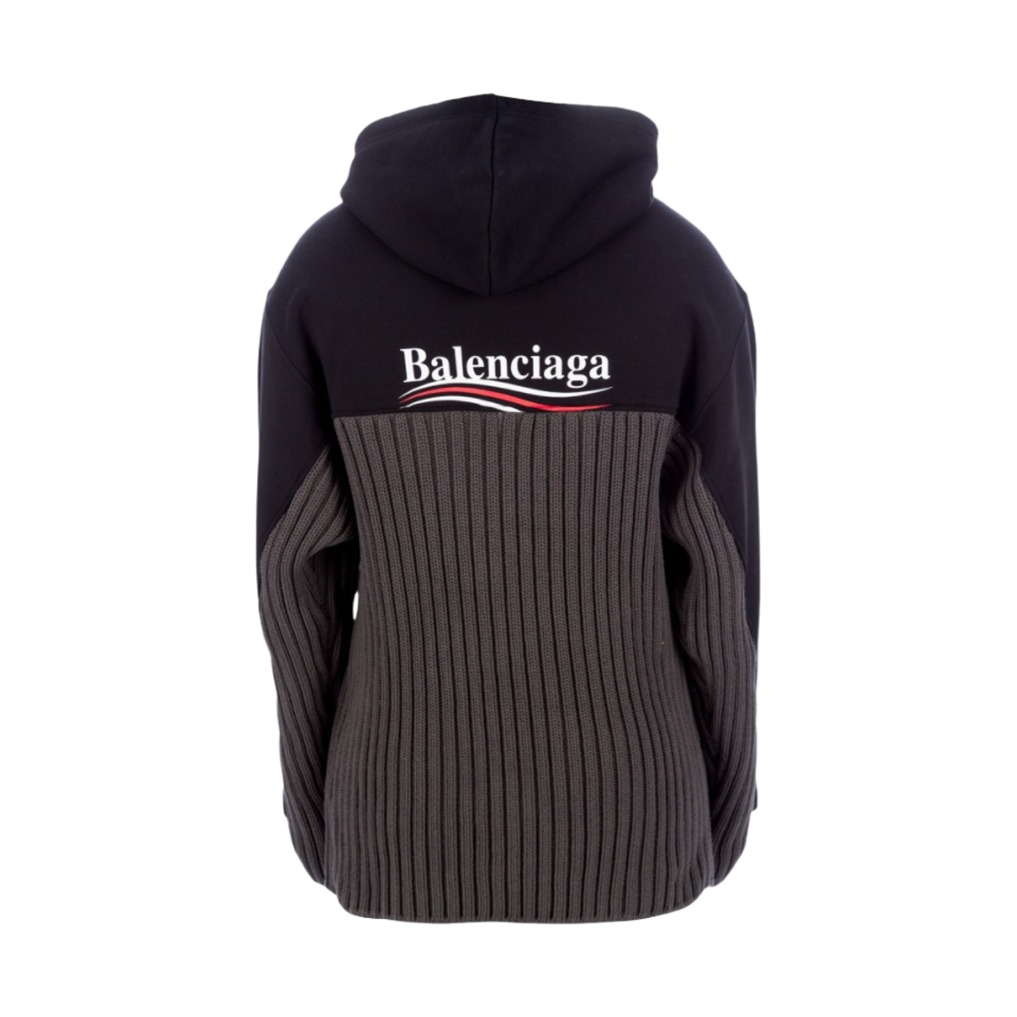 발렌시아가 백로고 후드 블랙 그레이(Balenciaga Back Logo Hoodie Black Grey) - 2