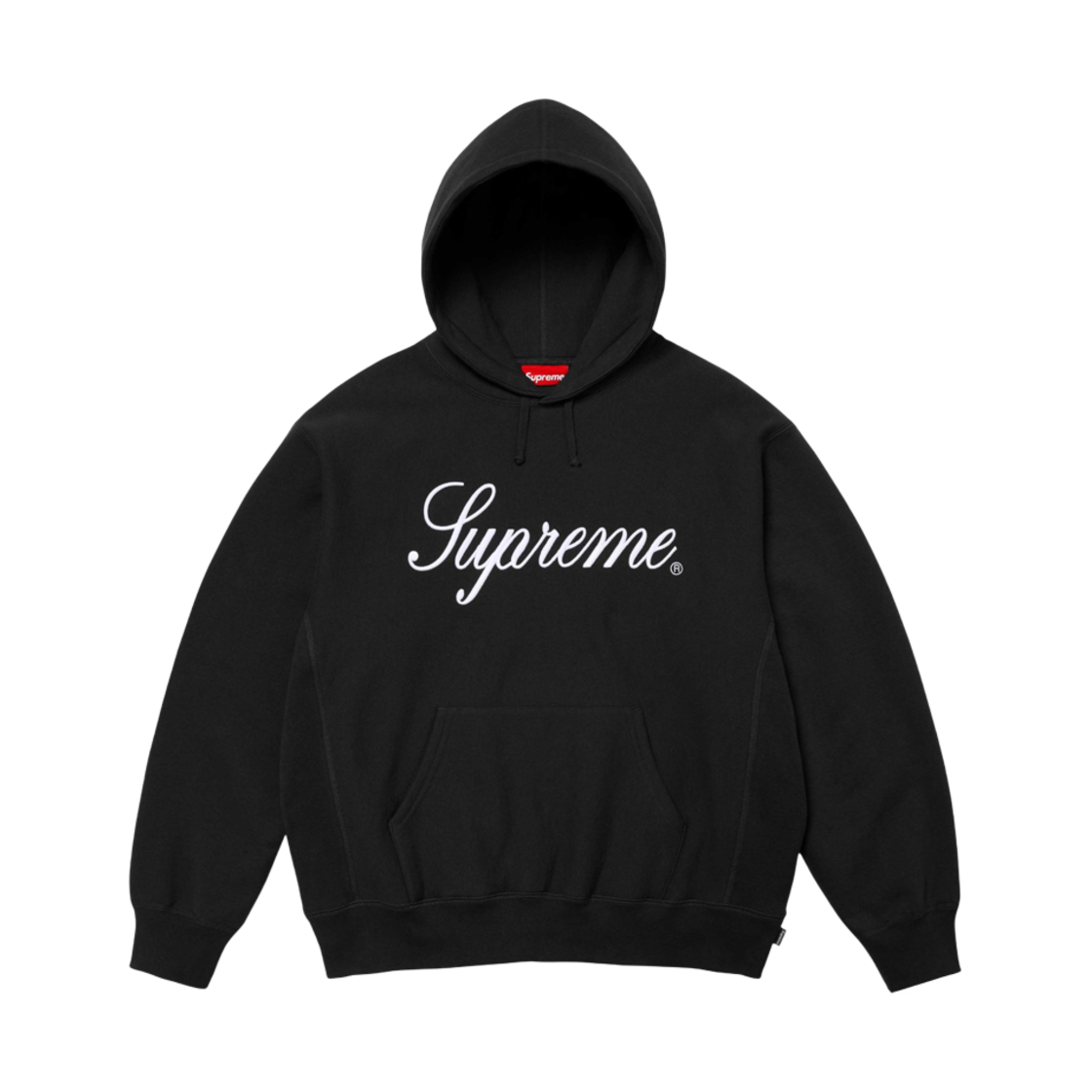 슈프림 자수 스크립트 후드 스웨트셔츠 블랙 - 24FW