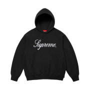Supreme Embroidered Script Hooded Sweatshirt Black - 24FW