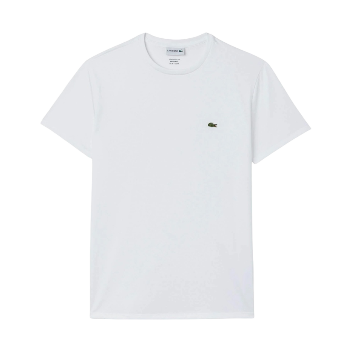 라코스테 크루넥 피마 코튼 저지 티셔츠 화이트(Lacoste Crew Neck Pima Cotton Jersey T-Shirt White)