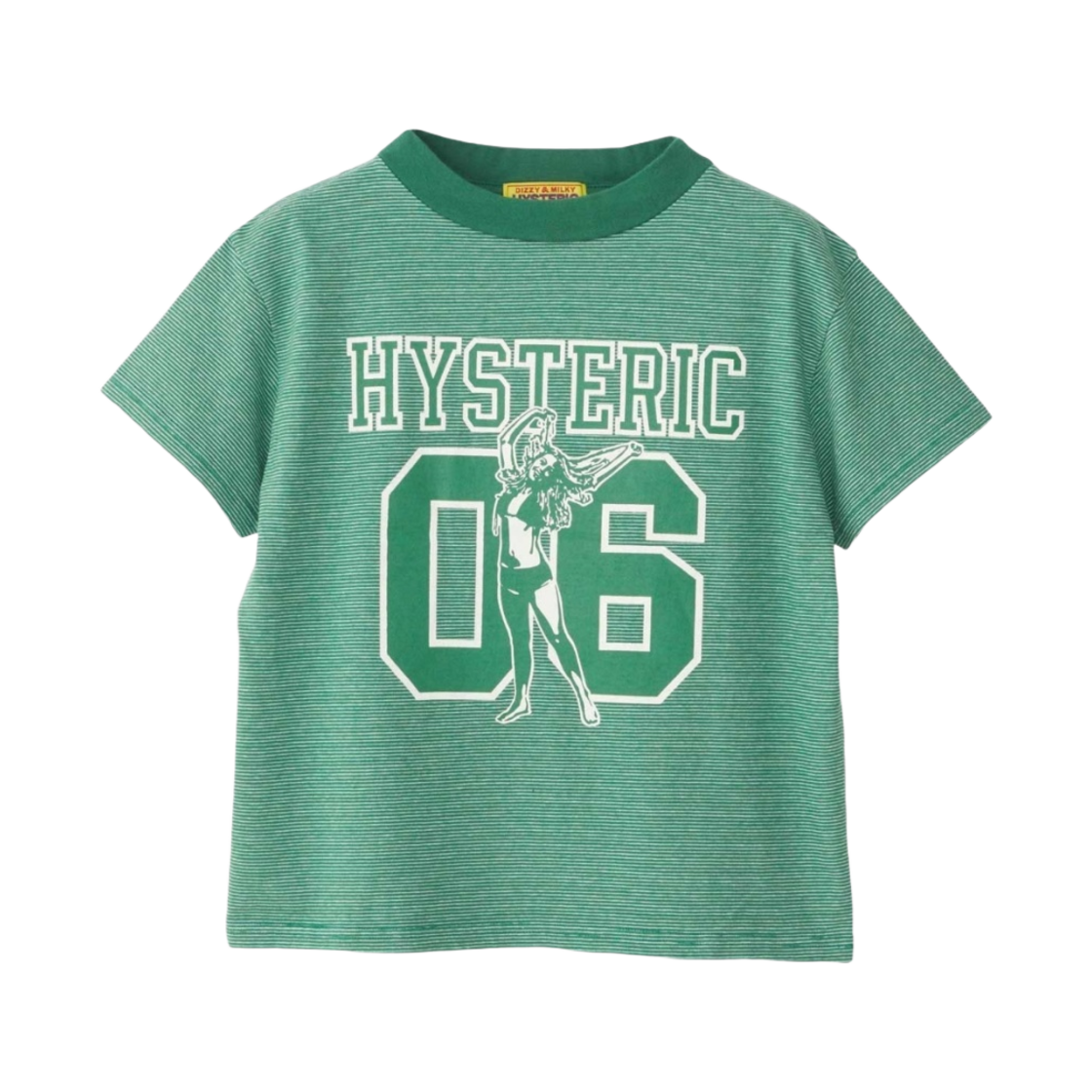 (W) 히스테릭 글래머 넘버 6 쇼트 티셔츠 그린((W) Hysteric Glamour Number 6 Short T-Shirt Green) - 1