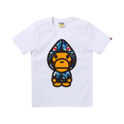 BAPE ABC Camo Shark Hoodie Milo T-Shirt White Blue