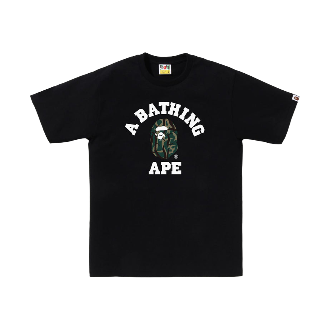 - BAPE Trial Camo College T-Shirt Black Green