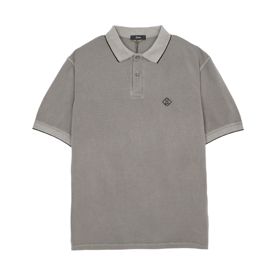 JPL00134U-54006-9400 Herno Collar Short Sleeve T-Shirt Gray