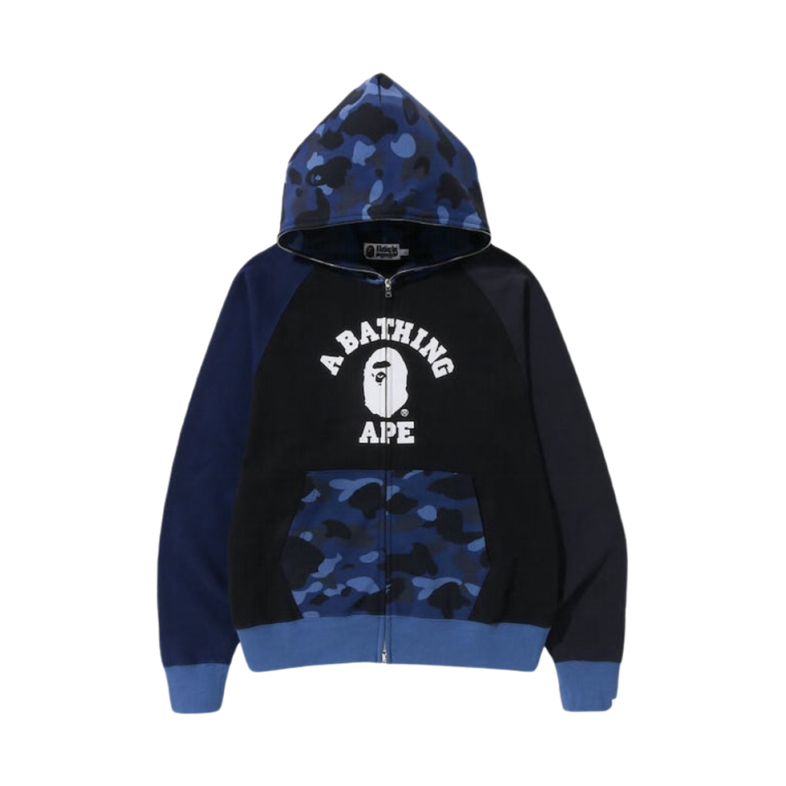 베이프 컬러 카모 릴렉스드 핏 풀 집 후드 네이비(BAPE Color Camo Relaxed Fit Full Zip Hoodie Navy) - 1