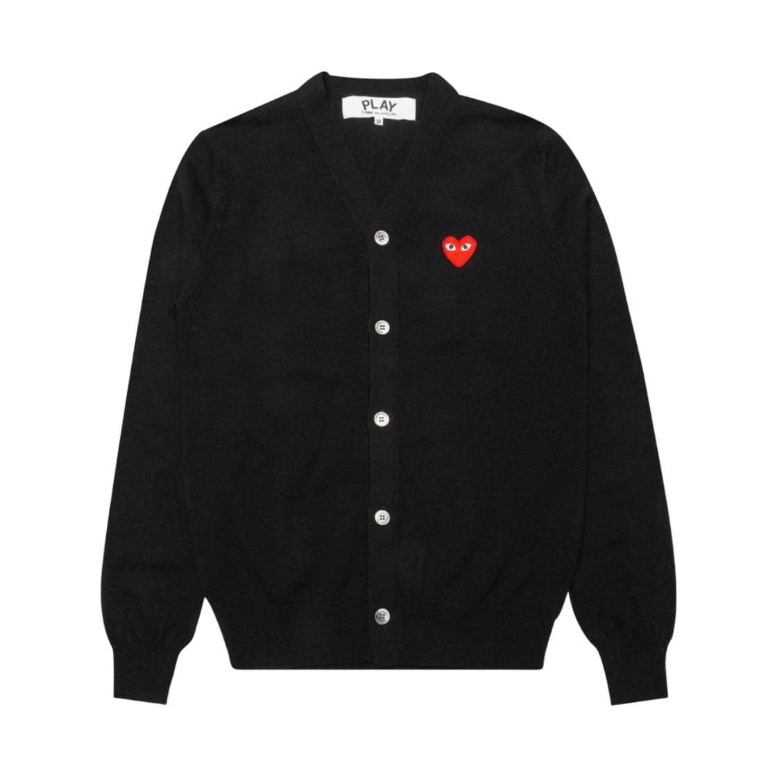 AZ-N008-051-1 Play Comme des Garcons Knit Red Heart Cardigan Black