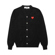 Play Comme des Garcons Knit Red Heart Cardigan Black