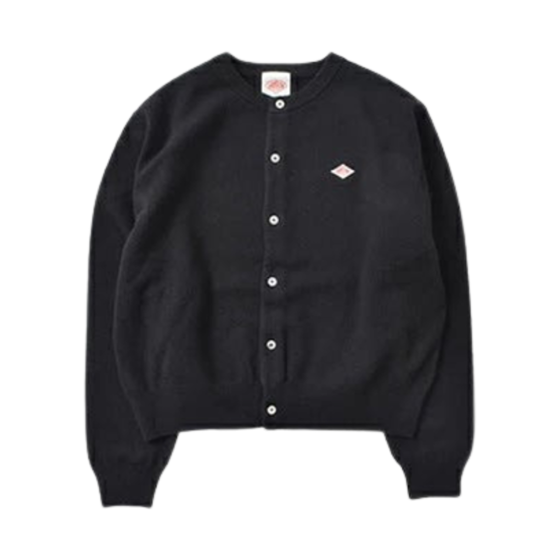 (W) 단톤 램스울 크루넥 가디건 블랙((W) Danton Lambswool Crewneck Cardigan Black)