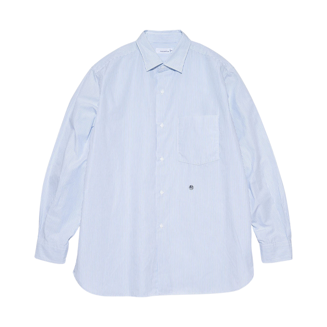 나나미카 레귤러 칼라 스트라이프 윈드 셔츠 삭스(Nanamica Regular Collar Stripe Wind Shirt Sax)