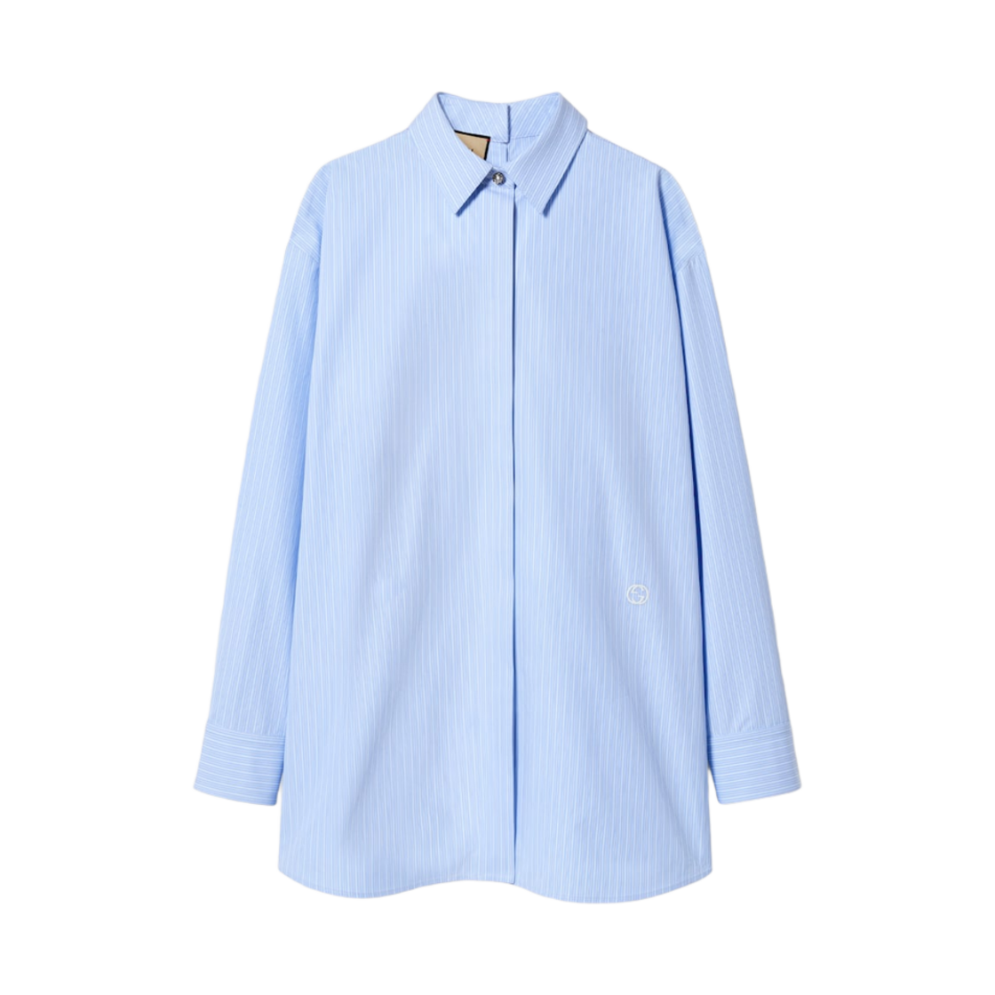 (W) 구찌 스트라이프 헤비 코튼 포플린 셔츠 라이트 블루 스트라이프 헤비 코튼 포플린((W) Gucci Striped Heavy Cotton Poplin Shirt Light Blue Striped Heavy Cotton Poplin) - 1