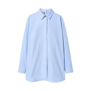 (W) Gucci Striped Heavy Cotton Poplin Shirt Light Blue Striped Heavy Cotton Poplin