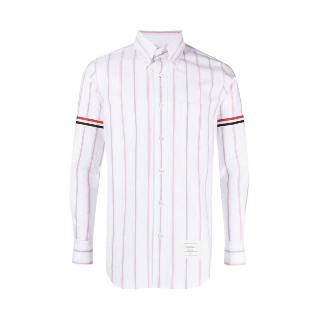 MWL301O-07720-960 Thom Browne Striped Oxford Armband Straight Fit Shirt White