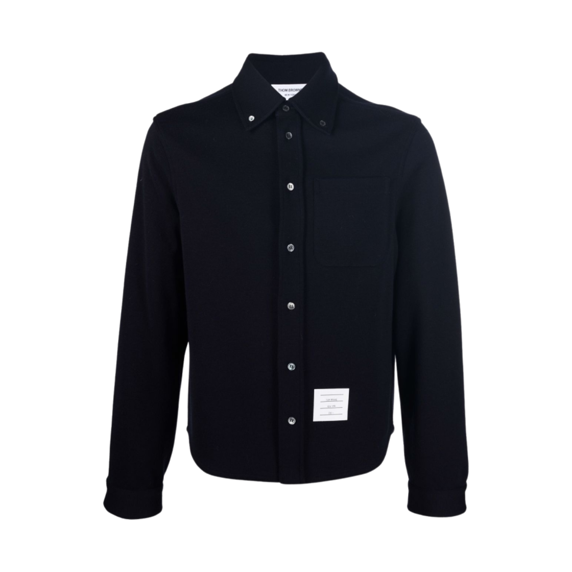 톰브라운 울 밀라노 버튼 다운 셔츠 네이비(Thom Browne Wool Milano Button Down Shirt Navy) - 1