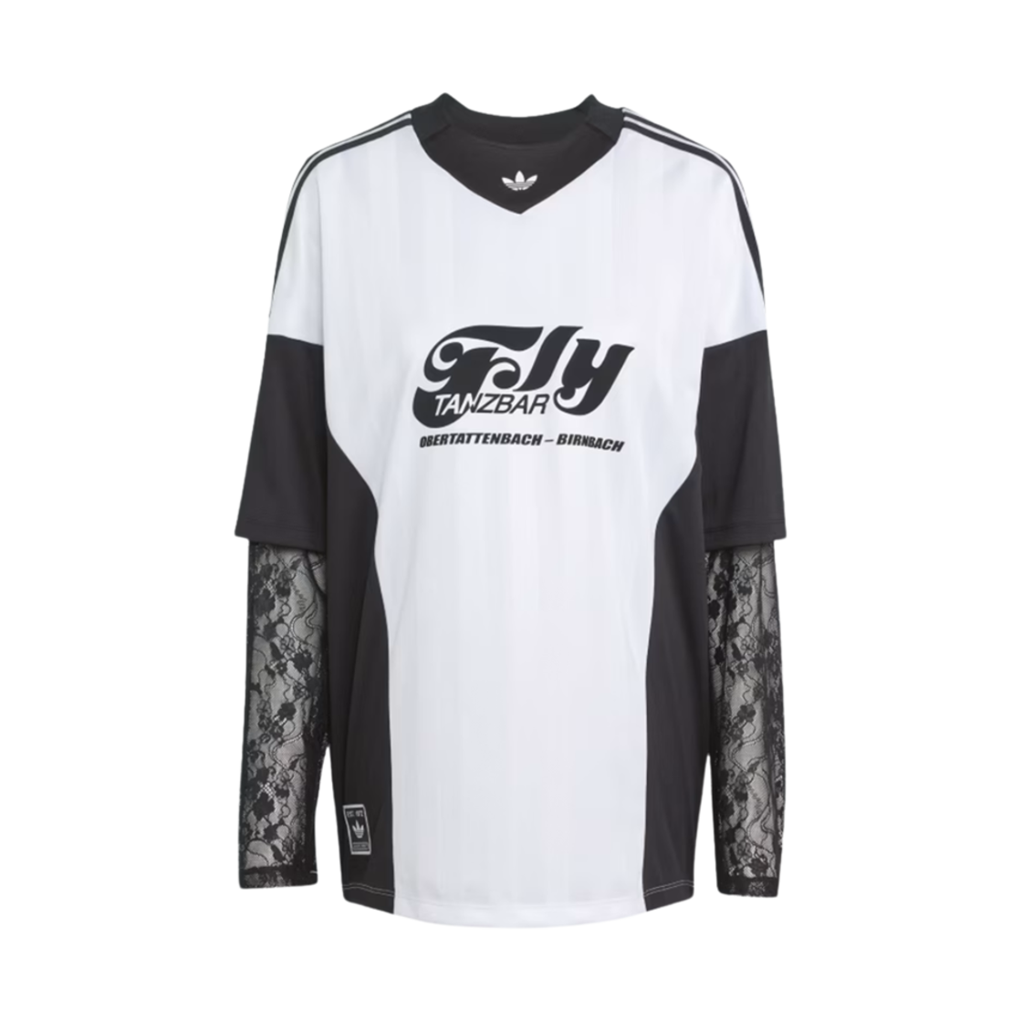 KD2297 (W) Adidas Originals Long Sleeve Lace Jersey White Black - KR Sizing
