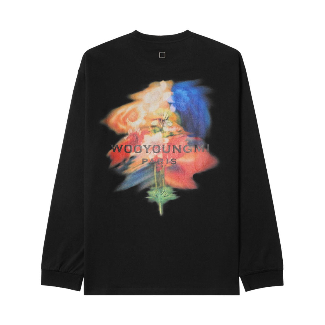 우영미 스웨잉 플라워 롱슬리브 티셔츠 블랙 - 24FW(Wooyoungmi Swaying Flower Long Sleeve T-Shirt Black - 24FW)