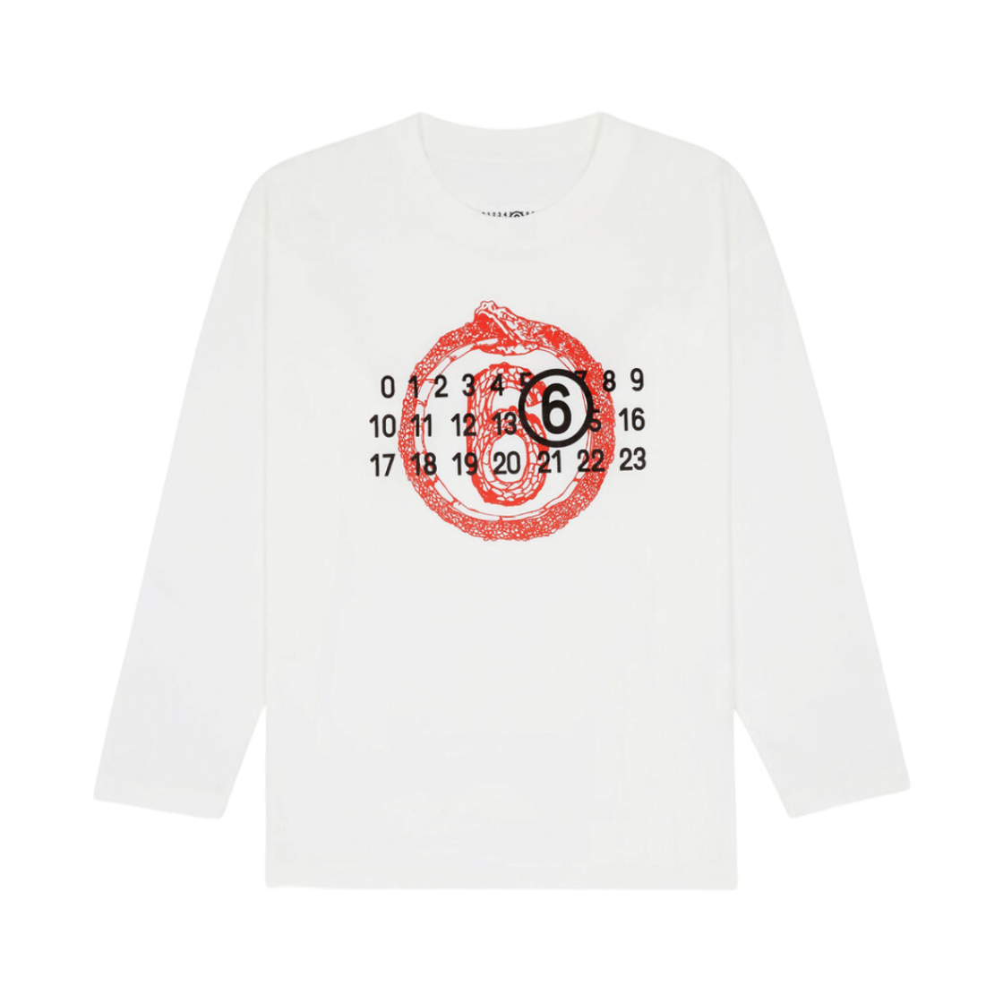 (W) MM6 메종 마르지엘라 이어 오브 더 스네이크 롱슬리브 화이트((W) MM6 Maison Margiela Year of The Snake Long Sleeve White) - 1