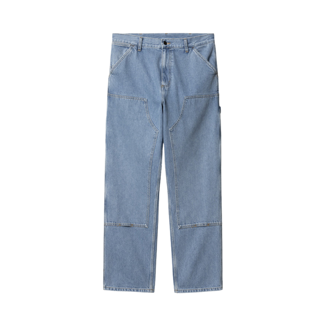 I032699-01-12 Carhartt WIP Smith Denim Double Knee Pants Blue Stone Bleached