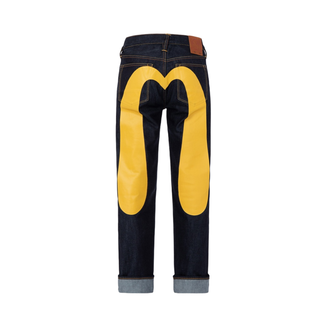 에비수 다이콕 프린트 배기 핏 진 #2000 머스타드 옐로우(Evisu Daicock Print Baggy Fit Jeans #2000 Mustard Yellow)