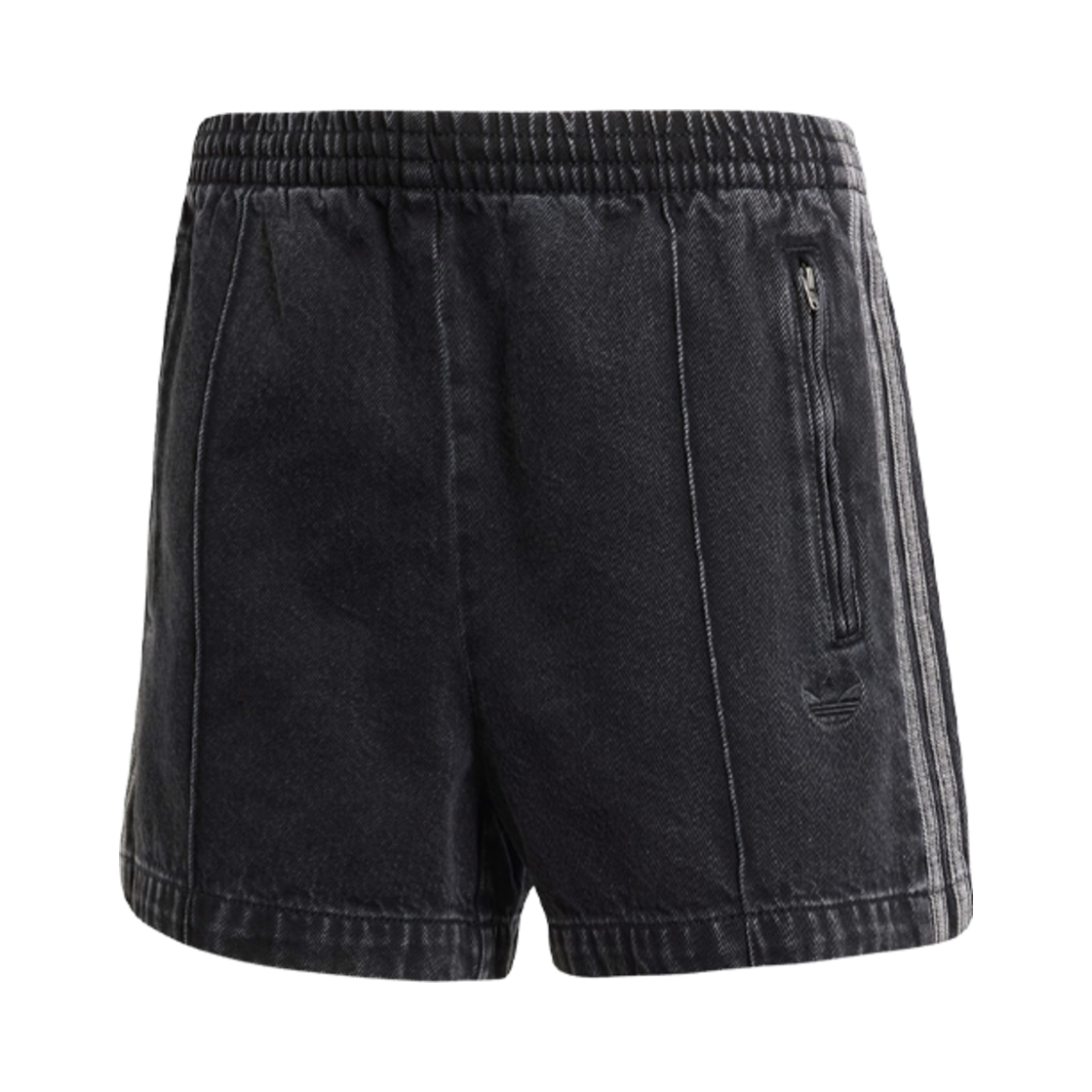 (W) 아디다스 아디컬러 데님 파이어버드 쇼츠 트루 블랙 데님 - US 사이즈