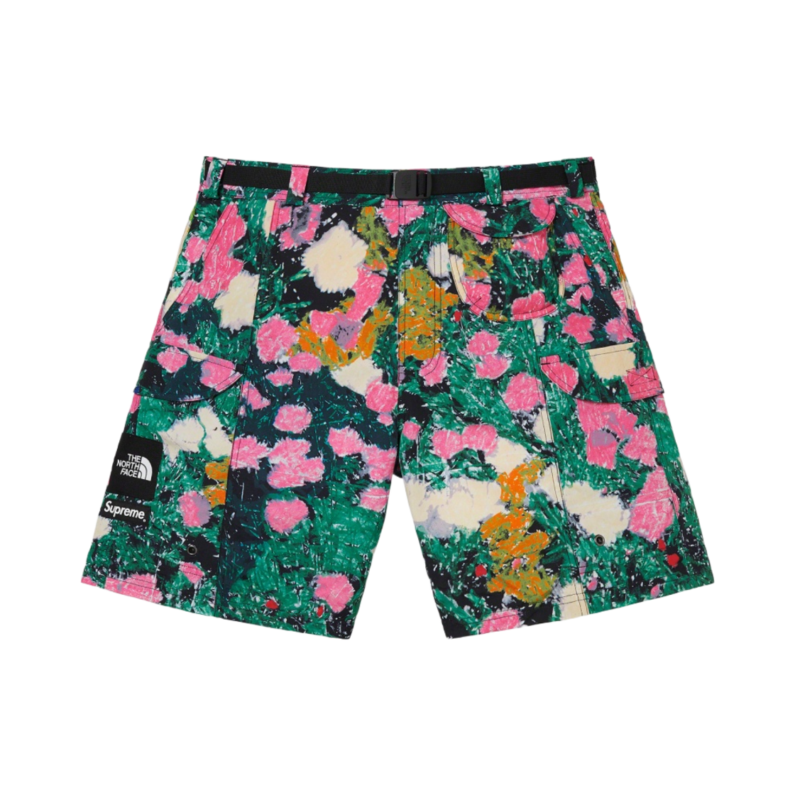 슈프림 x 노스페이스 트레킹 패커블 벨트 쇼츠 플라워 - 22SS