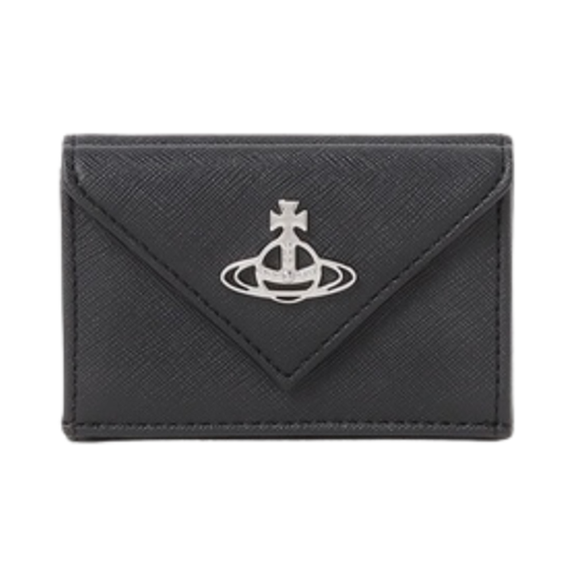 비비안 웨스트우드 사피아노 바이오그린 엔벨롭 트라이폴드 미니 월렛 블랙(Vivienne Westwood Saffiano Biogreen Envelope Tri Fold Mini Wallet Black)