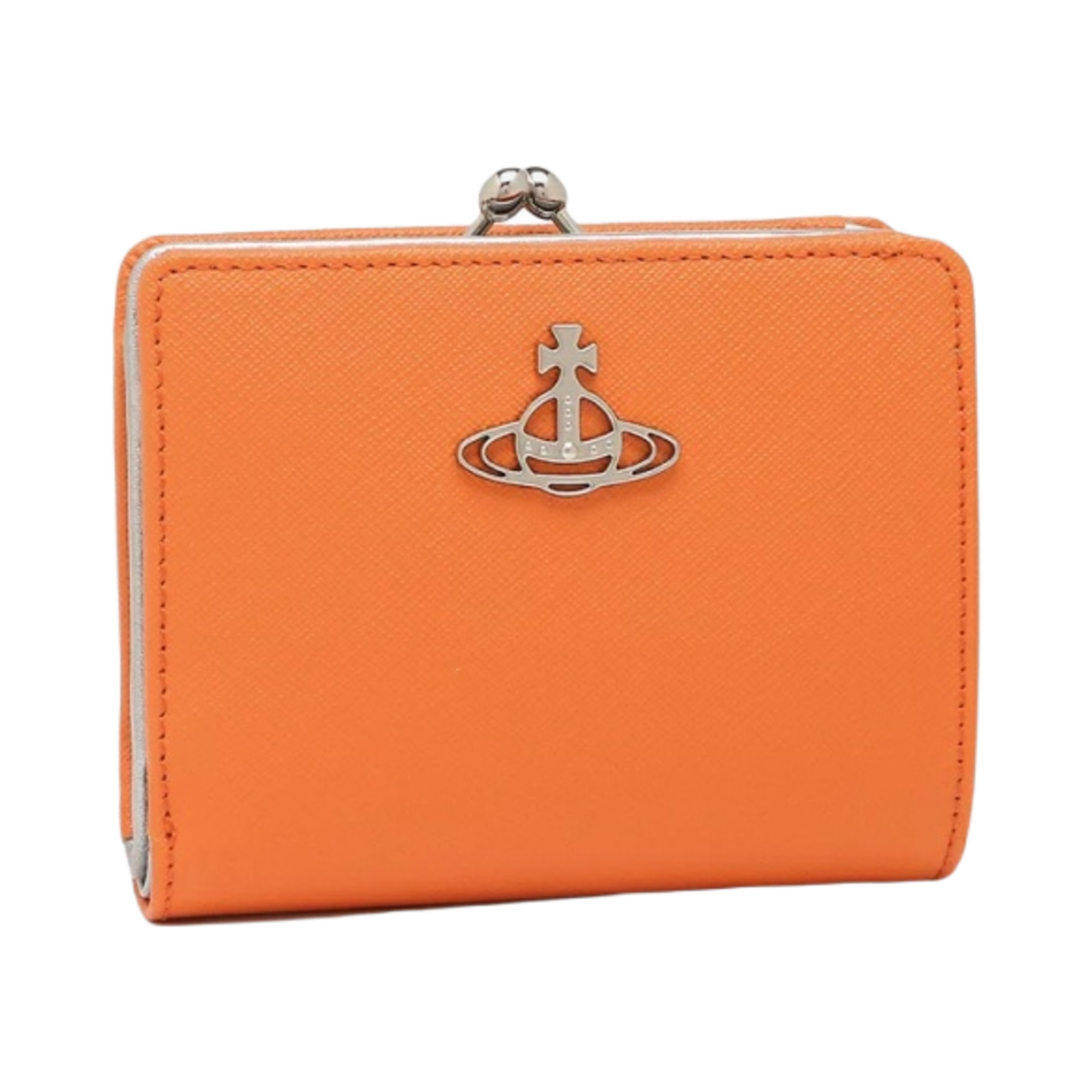비비안 웨스트우드 사피아노 레더 프레임 포켓 지갑 오렌지(Vivienne Westwood Saffiano Leather Wallet with Frame Pocket Orange) - 1